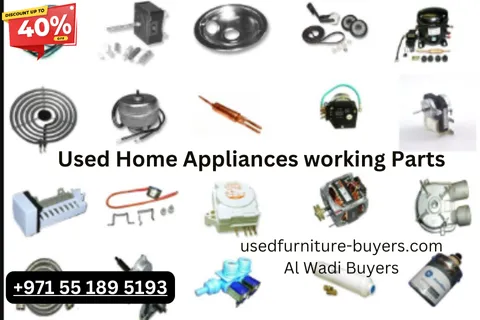 Used Furniture Buyers Old appliances working parts for sale with 40% discount label